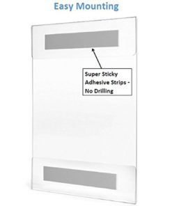 Alternative view of Acrylic Sign Holder 8.5 X 11 Or 11 X 8.5 + Strong Adhesive Wall Mount No Dril..