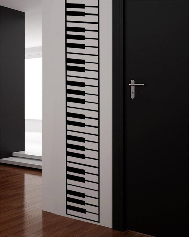 Stickerbrand Music Vinyl Wall Art Piano Keys Wall Decal Sticker - Black 10" X..