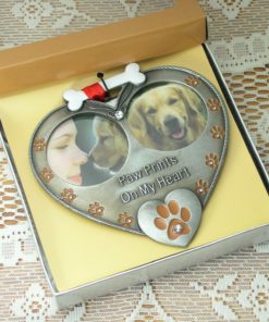 Dog Photo Ornament - Double Picture Pet Ornament - Paw Prints On My Heart Orn.. 4 57 311a2b68 9f57 4791 b318 3aca6343f98b
