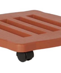 Fiskars 95125C 15-Inch Square Planter Caddy Terracotta Color