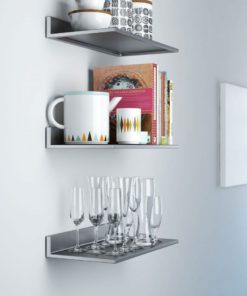 Stainless Steel Restaurant Bar Cafe Kitchen Floating Wall Shelf 8X16 Inch Pre.. - $41.99
