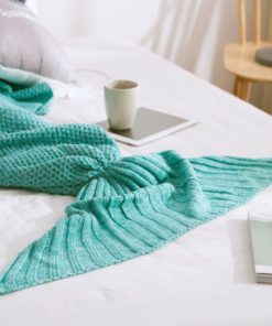 Mzpride Knitted Mermaid Tail Blanket Mermaid Beach Blanket 31''*71'' (Mint-Gr.. 12 57 32b79037 4502 41db 9951 7ab5b99b2990