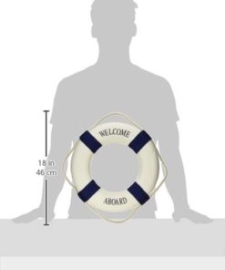 Alternative view of Welcome Aboard Cloth Life Ring Navy Accent Nautical Decor 13.5" New - Decorat..