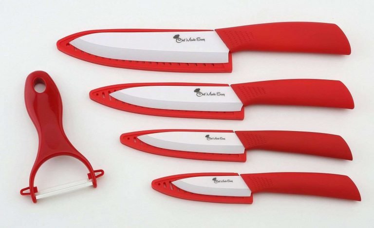 Chef Made Easy Ceramic Knife Set 9 Piece - Kitchen Knives With Case (Knife Sh..