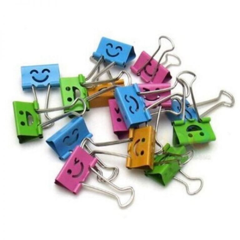 Deli Smiling Binder Clips 19Mm Assorted Colors 40 Clips Per Tub (8487) 40Pc