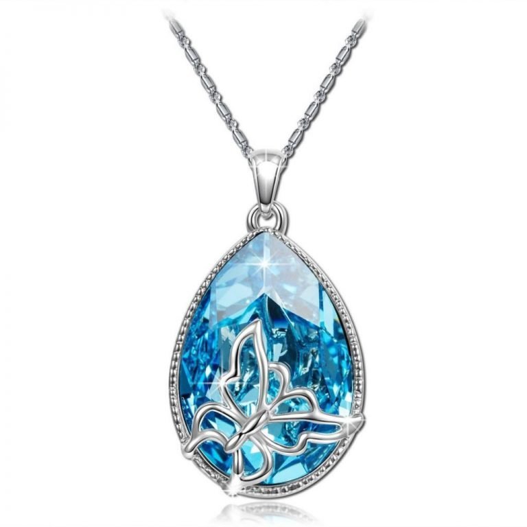 Brilla Pendant Necklace Women Fashion Jewelry 'Butterfly Dream' Teardrop Swar..