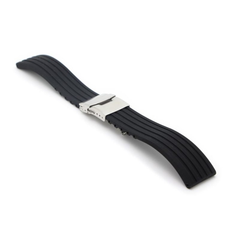 Ritche 22Mm Waterproof Silicone Rubber Watch Strap Band Deployment Buckle For..