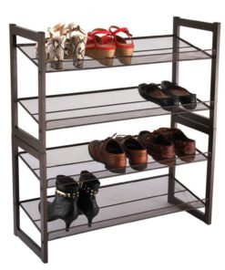 Langria 4-Tier Metal Mesh Utility Shoe Rack 28.9 12 32.3 Bronze 9 57 3d4dd392 89e7 49e2 a48c 678fb95ffa10