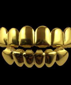 Alternative view of 24K Gold Plated Grillz For Mouth Top Bottom Hip Hop Teeth