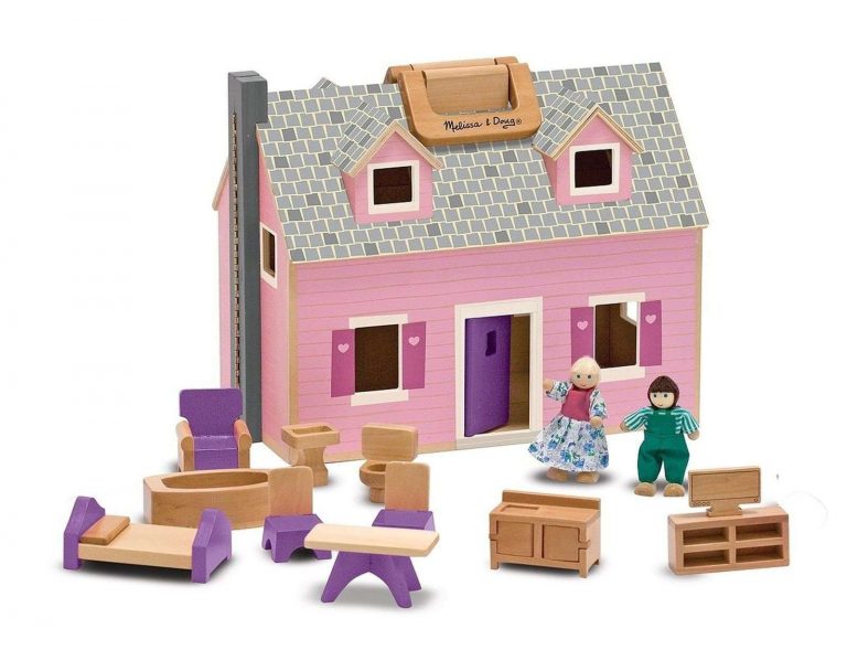 Melissa & Doug Fold & Go Wooden Dollhouse