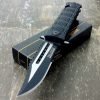 Tac Force Black Spring Assisted Open Sawback Bowie Tactical Rescue Pocket Knife