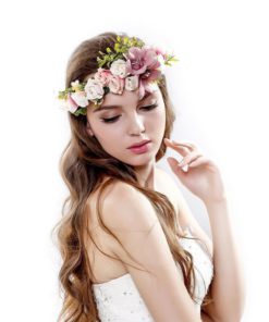 Vintage Flower Wreath Forehead Hair Head Band With Bride Hairband Wedding Pink 8 57 3fd47278 11b3 4c2c 8d8f 936b0b559b05