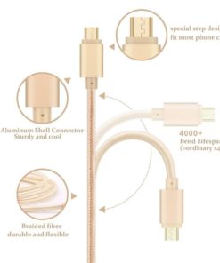 Charger For Samsung Galaxy 2 Pack 6Ft Gold Plated Long Braided Nylon High Spe.. 11 57 40fd6960 e1ea 412c 9f15 1cd1413f3968