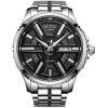 Burei Men's Automatic Wrist Watches With Black Dial Metal Band 3 57 4139058a af35 43a2 a061 078e891982ac