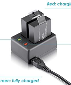 Vvhooy 2 Pcs 900Mah Rechargeable Battery And Rapid Dual Charger For Action Ca.. 7 57 41cad636 ba19 473d af52 8c15ae7d81d6