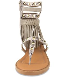 Mari A Women's Pixie Gladiator Fringe Sandal Natural Snake 7.5 B(M) Us 7 57 41ecf572 5d05 48b8 9a0c 596d43c68406