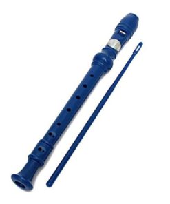 Kingso 8-Hole Soprano Descant Recorder Blue With Cleaning Rod + Case Bag Musi..