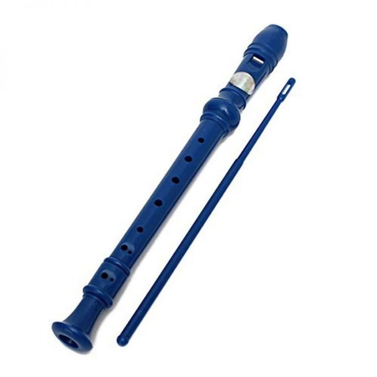 Kingso 8-Hole Soprano Descant Recorder Blue With Cleaning Rod + Case Bag Musi..