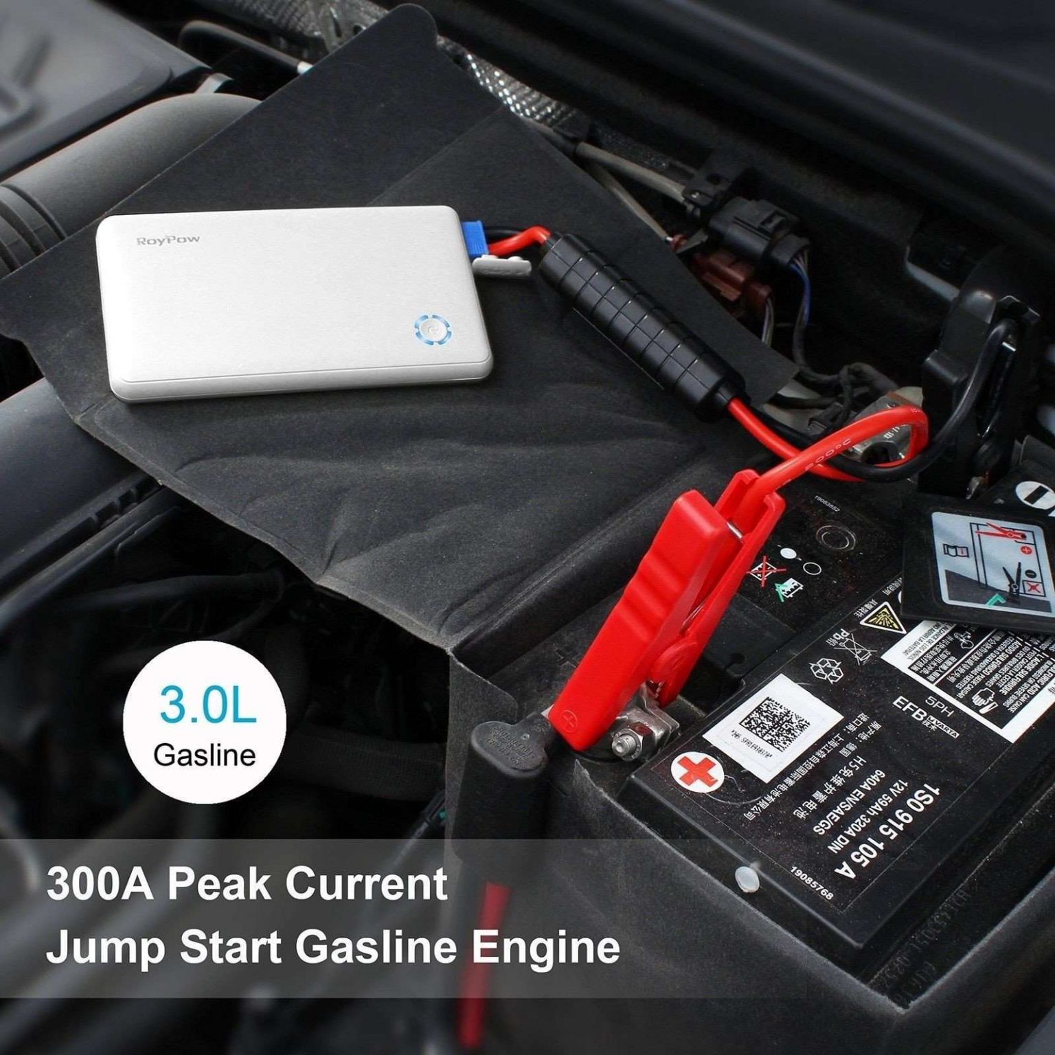 Roypow 300A Portable Multifunction Car Booster Jump Starter Charger