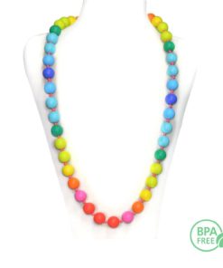 Alternative view of Hal Chewable Rainbow Silicone Baby Teething Necklace For Mom And Baby Toy -Bp..