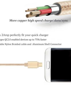 Alternative view of Charger For Samsung Galaxy 2 Pack 6Ft Gold Plated Long Braided Nylon High Spe..