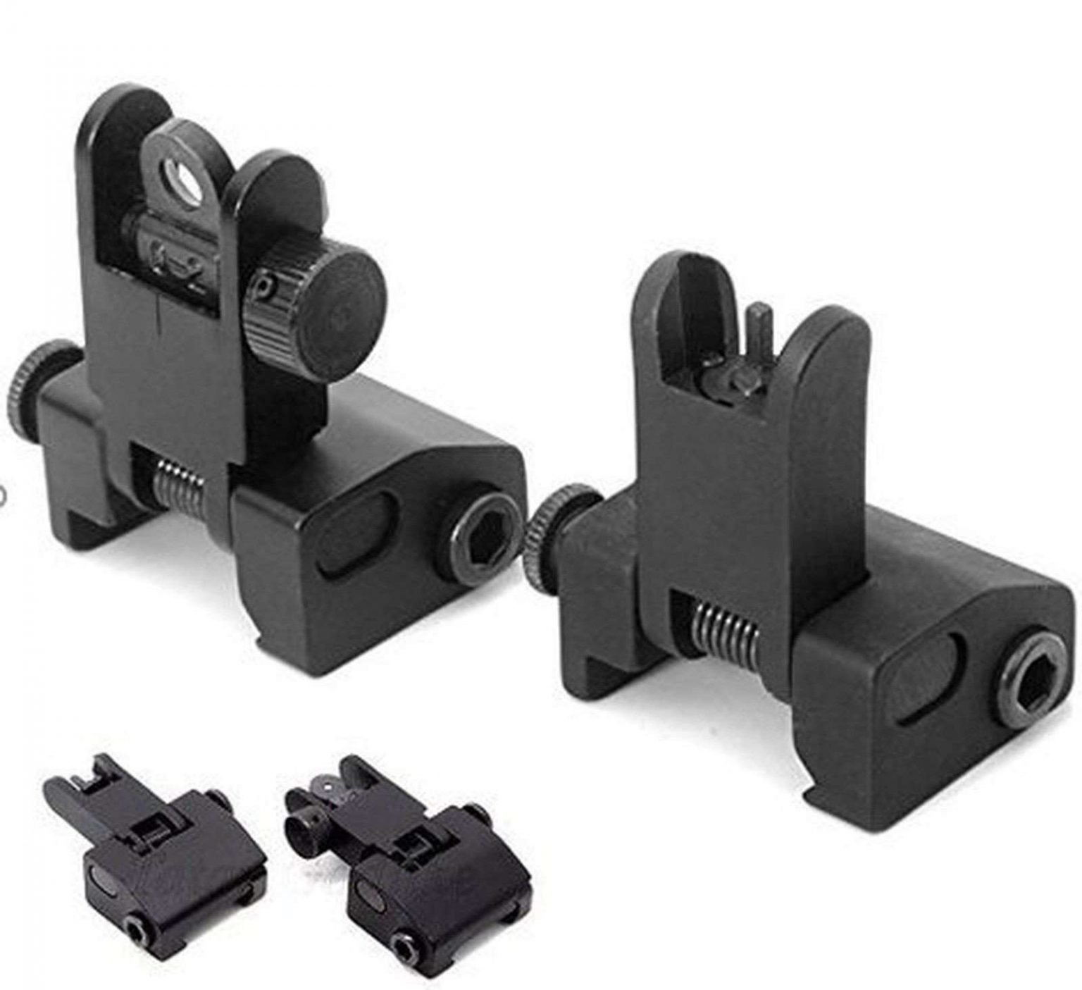 FlipOpen Front And Rear Iron Sight Set For Picatinny Rail Swiftsly