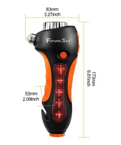 Alternative view of Futureskycar Safety Hammer 6-In-1 Emergency Life Saving Kit-Seatbelt Cutter-W..