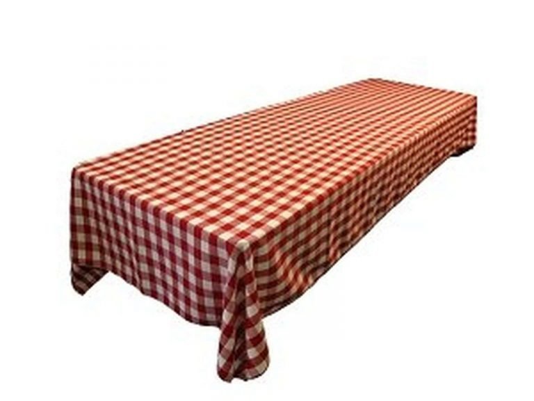 Linentablecloth 60 X 102-Inch Rectangular Tablecloth Red & White Checker