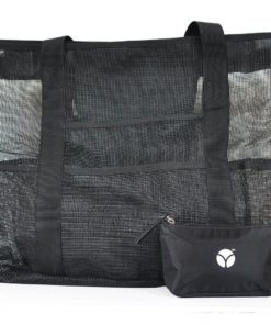 Alternative view of Mesh Beach Bag Large Black 24 X 16 By Victus Outdoors With Zip Top Long 12In ..