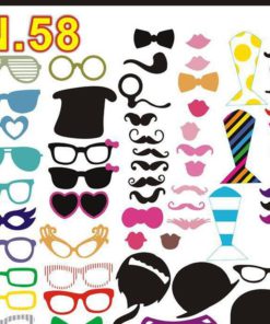 Alternative view of Our Fashion Photo Booth Props 58 Pieces Diy Kit For Wedding Party Reunions Bi..