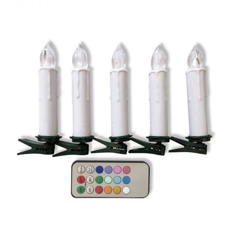 Qicai H Flameless Led Taper White Candles Battery Operated With Remote (Timer..