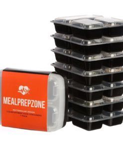 Meal Prep Zone 3 Compartment Food Storage Containers With Lids For Portion Co..
