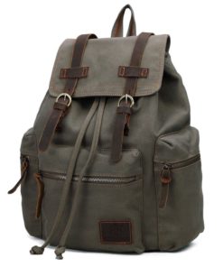 Alternative view of Aukmont Canvas Backpack Vintage Rucksack Hiking Travel Shouder Bag Carry Case