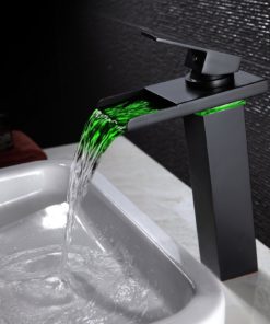 Wovier Led Water Flow Oil Rubbed Bronze Waterfall Bathroom Sink Faucetcolor C.. 4 57 5021f74d 0588 4943 9ebc edcb9a2b8dca