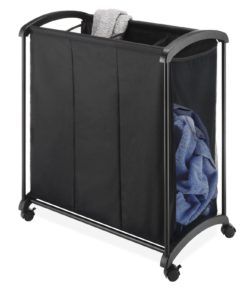 Whitmor 6396-4555 3-Section Laundry Sorter Black Whitmor