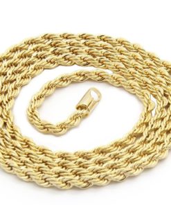 Alternative view of Mens 14K Gold Plated Iced Out Red Ruby Octagon Hip Hop Pendant With 3Mm 24" R..