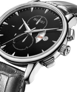 Burei Men's Day Date Chronograph Watch With Black Leather Band And Black Dial 8 57 535eab22 7af4 4d5f 83cf 0378fe28d743