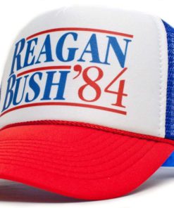 Ronald Reagan George Bush 84 Campaign Hat Cap Curved Royal/Red Red/White/Royal