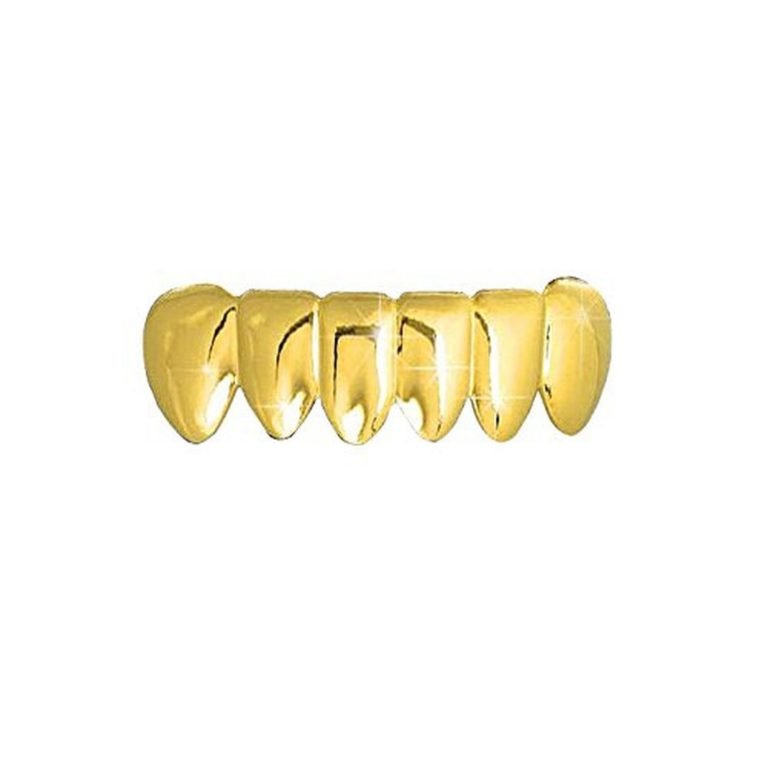 Gold-Tone Bottom Row Hip Hop Bling Grillz Removable Teeth