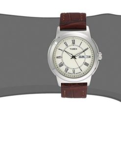Alternative view of Timex Men's T2E581 Elevated Classics Silver-Tone Watch With Brown Leather Band