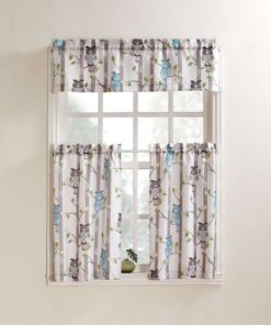No. 918 Hoot Kitchen Curtain Valance 56 By 14 Inch Mocha 56X14