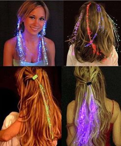 Alternative view of Acooe 10 Pack Led Multicolored Fiber Optic Lights Up Flashing Hair Light Up T..