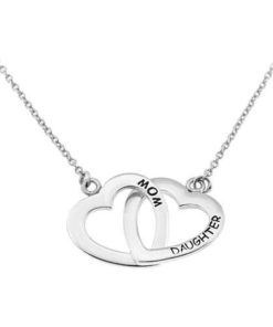 Alternative view of 925 Sterling Silver Mom Daughter Two Hearts Love Pendant Necklace 18 Inches