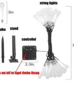 Kitclan 20Ft 30Leds Outdoor Solar String Lights - Multi-Color Water Drop Stri.. 19 57 59478372 ccd1 4ce4 88ee 6711542660bb