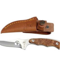 Elk Ridge Er-059 Fixed Blade Hunting Knife Straight Edge Blade Burl Wood Hand..