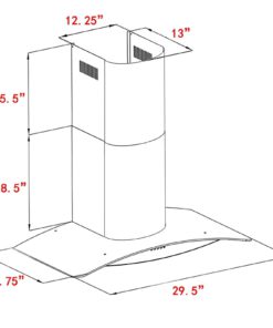 Alternative view of Firebird 30" European Style Wall Mount Stainless Steel Ductless Range Hood Ve..