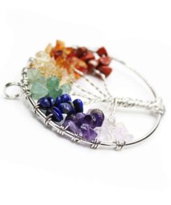 Amulet Tree Of Life Pendant Necklace. Wire Wrapped Crystal Chips Seven Chakra.. 8 57 5af21ae2 9d21 473e a484 07e656d72825