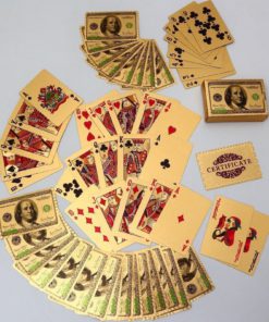 Deck Of 24K Gold Foil Plating Poker Plastic Playing Cards With Mahogany Wood .. 13 57 5b17d992 032b 4a82 81a2 4e0c7ec3d942