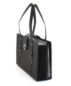 Fashion File Organizer Tote With Classy Black Faux Leather - $39.95