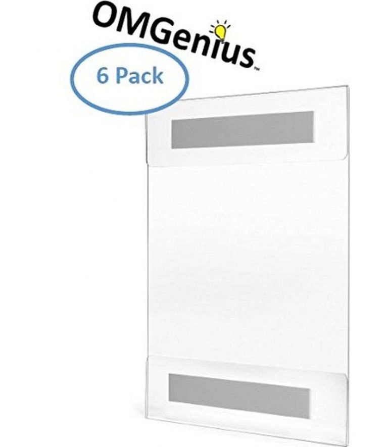 Acrylic Sign Holder 8.5 X 11 Or 11 X 8.5 + Strong Adhesive Wall Mount No Dril..